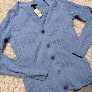 Talbots Light Blue Cable Knit Cardigan